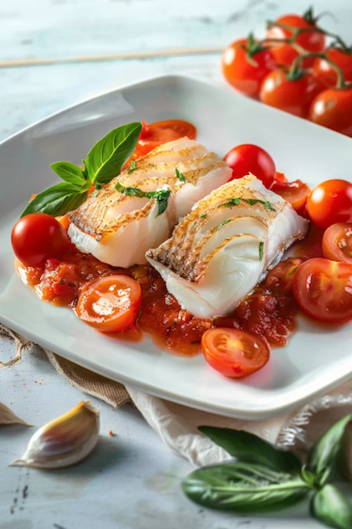 elaboración Cocochas de bacalao con tomate