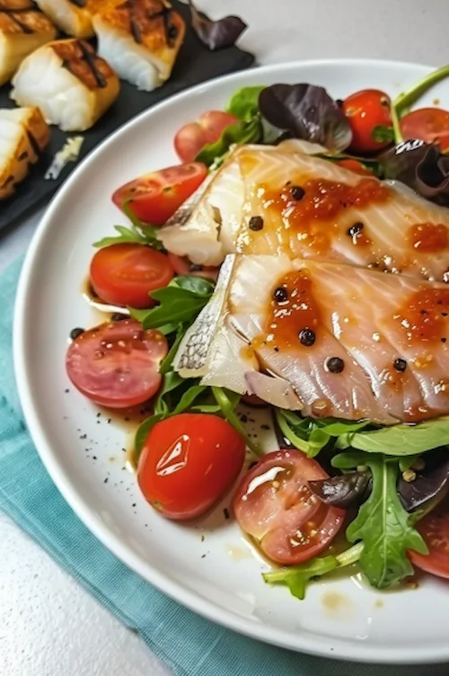 elaboración Ensalada de bacalao ahumado y tomate