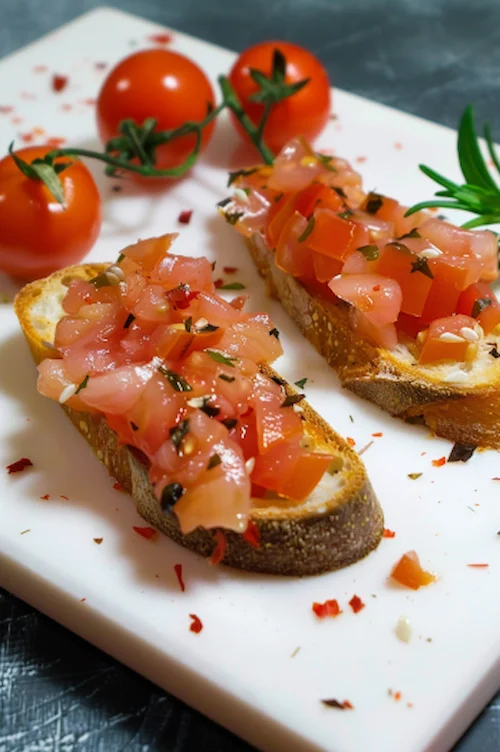 Tosta de bacalao ahumado con tomate