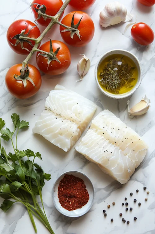 ingredientes Bacalao con tomate al horno (sin freir)