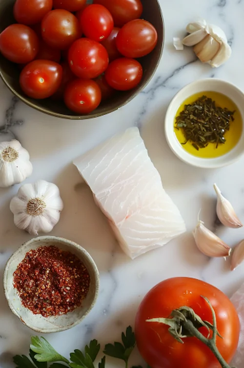 ingredientes Bacalao con tomate en freidora de aire