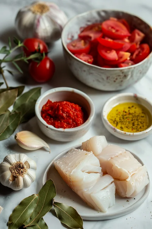 ingredientes Bacalao con tomate: receta en Thermomix