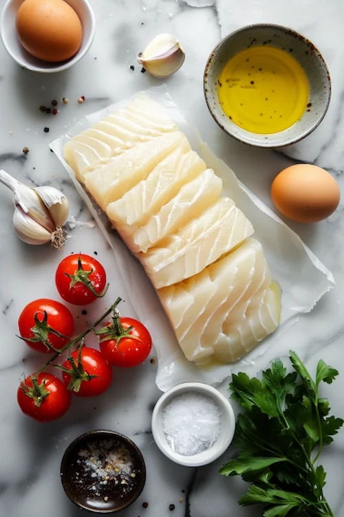 ingredientes Bacalao con tomate y alioli gratinado al horno