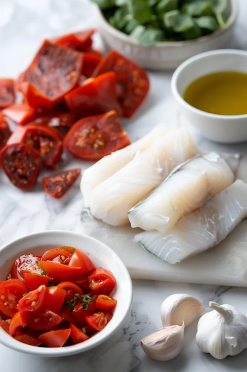 ingredientes Bacalao con tomate y pimientos choriceros