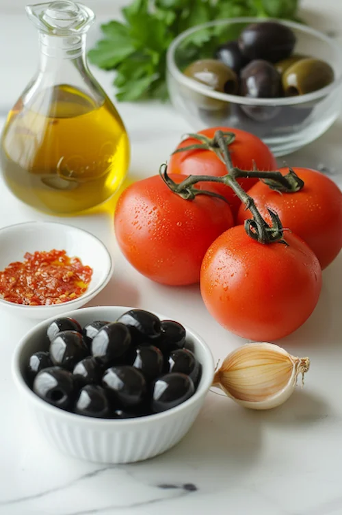 ingredientes Ensalada de bacalao ahumado y tomate