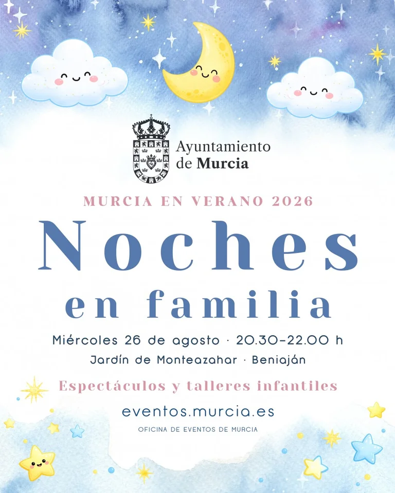 Murcia lleva ‘Noches en Familia’ gratis a Beniaján el 26 de agosto